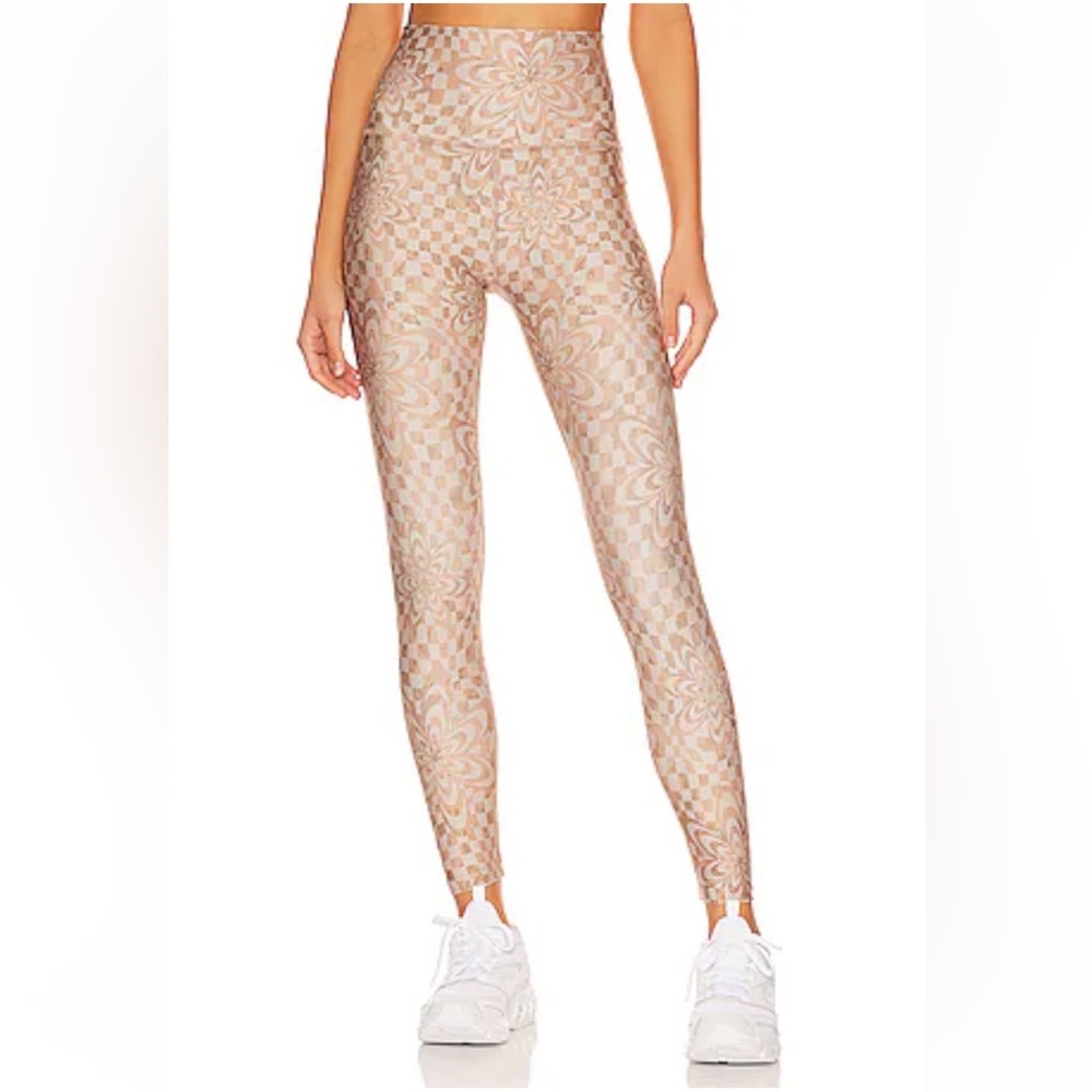 Beyond Yoga High Waisted Midi Legging in Check Flower, Medium, NWT